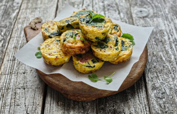 Mini Frittatas with Bacon and Spinach
