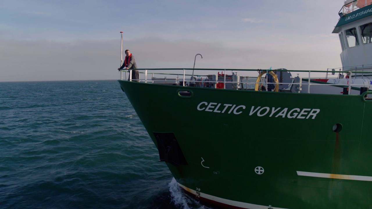 Eoin Warner on the deck of the Celtic Voyager