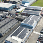 Aerial view of the massive solar array at Manhattan Peanuts Ltd