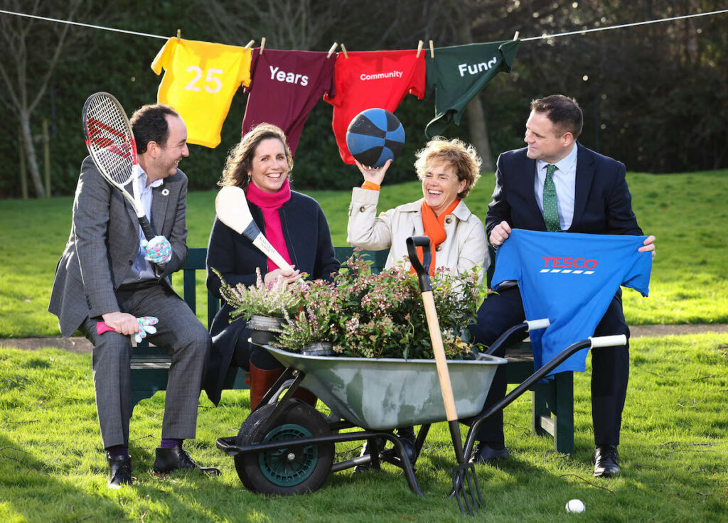 Tesco Ireland has launched its latest community initiative that will see four community projects share €100,000 in funding from the special 25 Years Community Fund. Pictured are Business in the Community CEO, Tomás Sercovich, Tesco Ireland Communications Director, Rosemary Garth, Community Foundation CEO, Denise Charlton and Minister of State for Business, Employment and Retail, Neale Richmond to launch the new community initiative designed to help groups to realise a once-off special project from start to finish.