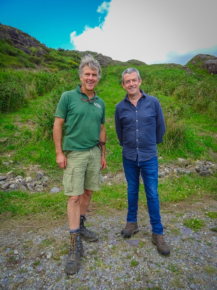 FOOD MATTERS presenter Michael Kelly(R) with Dr. Steve Collins on his farm in West Cork..(New series, programme one, Wednesday March 29th on RTÉ One)