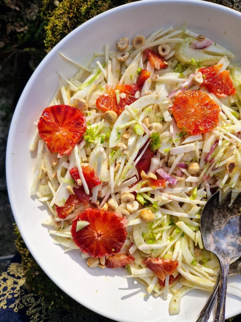 Seasonal eating – cold weather salads - kohlrabi and blood orange salad